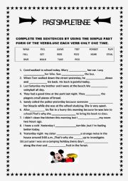 English Worksheet: PAST SIMPLE TENSE
