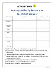 English Worksheet: hospitality 