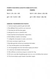 English Worksheet: PASSIVE VOICE WITH CAUSATIVE VERBS