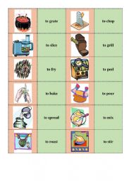 English Worksheet: Cooking verbs (domino)