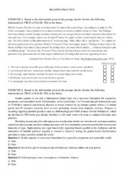 English Worksheet: Mixed reading practice
