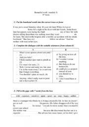 Remedial work module 1 9th form