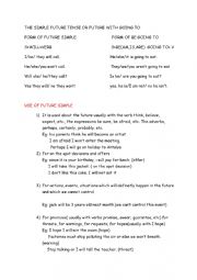 English Worksheet: will or be going to