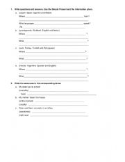 English Worksheet: Grammar practice Intermediate level