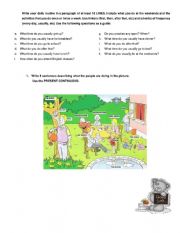 Writing and vocabulary practice Intermediate level