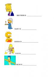 English Worksheet: Family Worksheet