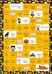 English Worksheet: Halloween board game