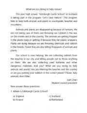English Worksheet: present continuous reading