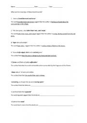 English Worksheet: Understanding metaphors in Laurie Lee�s Autobiography