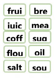 English Worksheet: Countable and Uncountable word cards 
