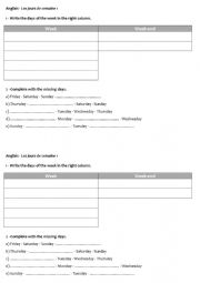 English Worksheet: months and days 