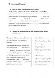 English Worksheet: language  exercises for 9th form