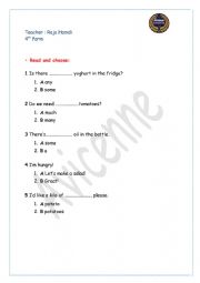 English Worksheet: much many quiz