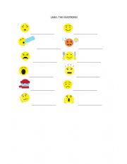 English Worksheet: Label the emotions