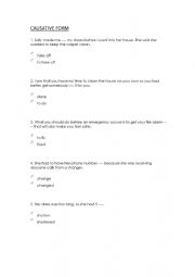 English Worksheet: Causative form and passive voice