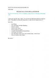 English Worksheet: The Diary of a Young Girl-activity