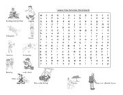 Leisure time activities wordsearch