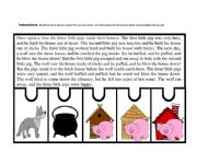 English Worksheet: The Three Little Pigs- Sequence puzzle
