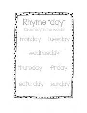 English Worksheet: Days of the week