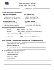 English Worksheet: PASSIVE VOICE