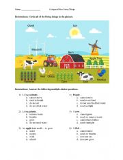English Worksheet: Living and Non-Living Things
