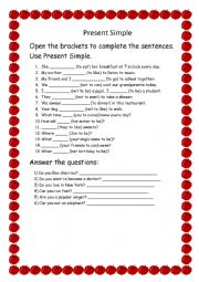 English Worksheet: Present simple