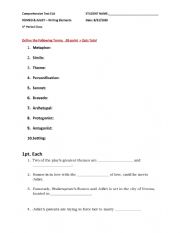 English Worksheet: ROMEO & JULIET TEST 