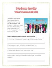 English Worksheet: **Video session - Modern Family**