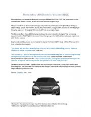 English Worksheet: An electric car that can do 750 miles per charge?!