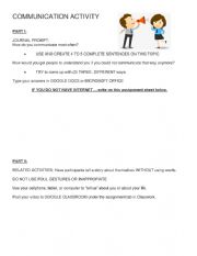 English Worksheet: Communication Activity