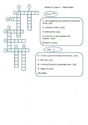 English Worksheet: Family relationships crossword puzzle