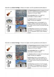 English Worksheet: Describing Cultural Heritage
