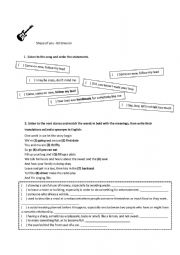 English Worksheet: song Shape of you