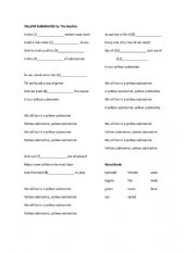 English Worksheet: Yellow submarine Fill in the blanks