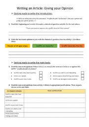 English Worksheet: Article: Opinion Essay PART 2