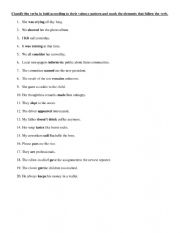 English Worksheet: Valency Patterns Practice 