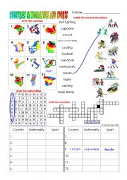 Countries, Nationalities and Sports