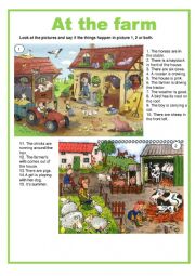 English Worksheet: Picture description - At the farm