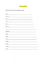 English Worksheet: Numbers 