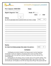 English Worksheet: Diagnostic Test