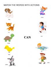 English Worksheet: pets and actions