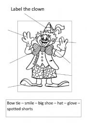 Label the clown