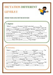 English Worksheet: Dictation different levels