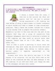 English Worksheet: UFO SIGHTING