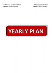 English Worksheet: My Yearly plan, Textbook: On screen 1