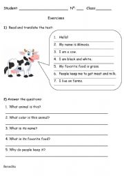 English Worksheet: Farm animals