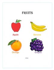 English Worksheet: Fruits