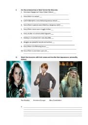 English Worksheet: Harry Potter and the Sorcerer�s Stone