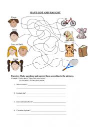 English Worksheet: Have got/has got