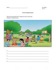 English Worksheet: Present Tense Quiz